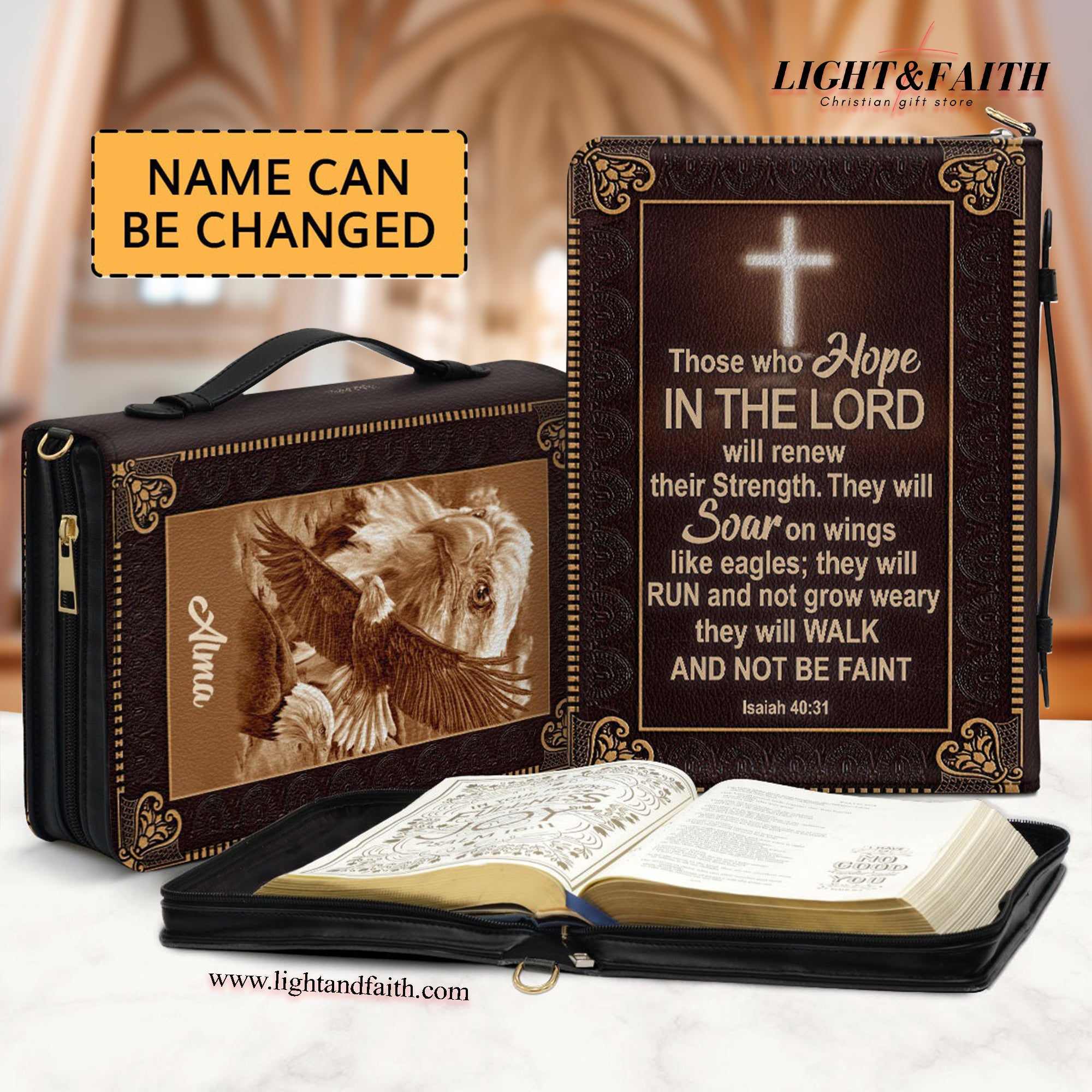Personalized Bible Cover With Zipper, Leather Bible Carrying Case, Gift For Christian Friends, Christian Gift, Bible Covers Jesus Gifts